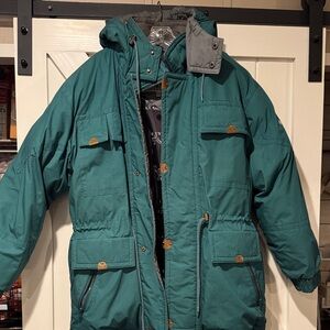 Teal Hooded Puffer Jacket for Men